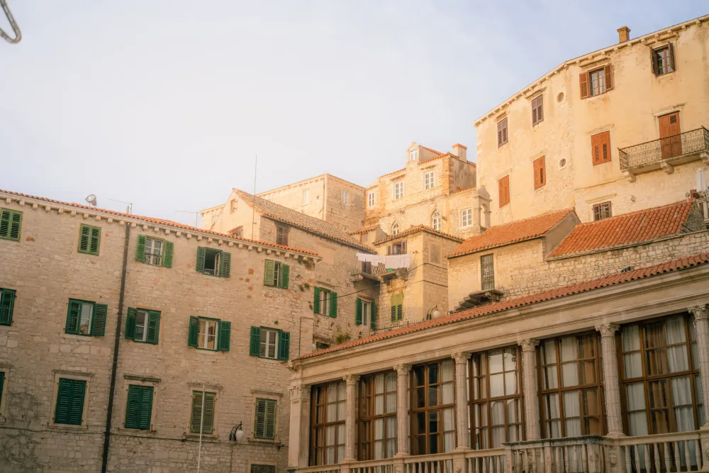 Daylight Image of the city center in the croatian city of Sibenik